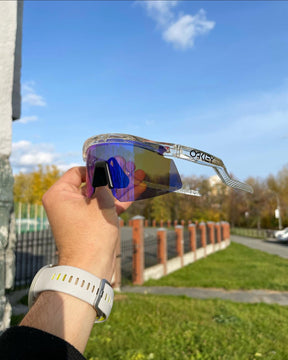 Most Awaited Sports Transparent Black Crystal Violet Mirror Prizm UV-400 Sunglasses