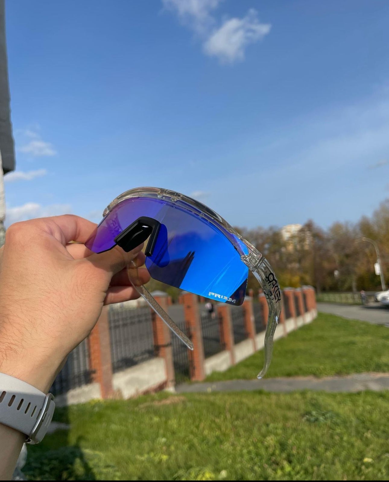 Most Awaited Sports Transparent Black Crystal Violet Mirror Prizm UV-400 Sunglasses