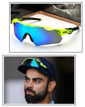 EV Sports Polarised Green Fluerescent Blue Mirror Mens Sunglasses