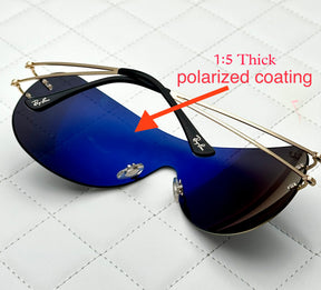 Most Awaited Metal One Piece Gold Black Polarized Mens Fashion Sunglasses