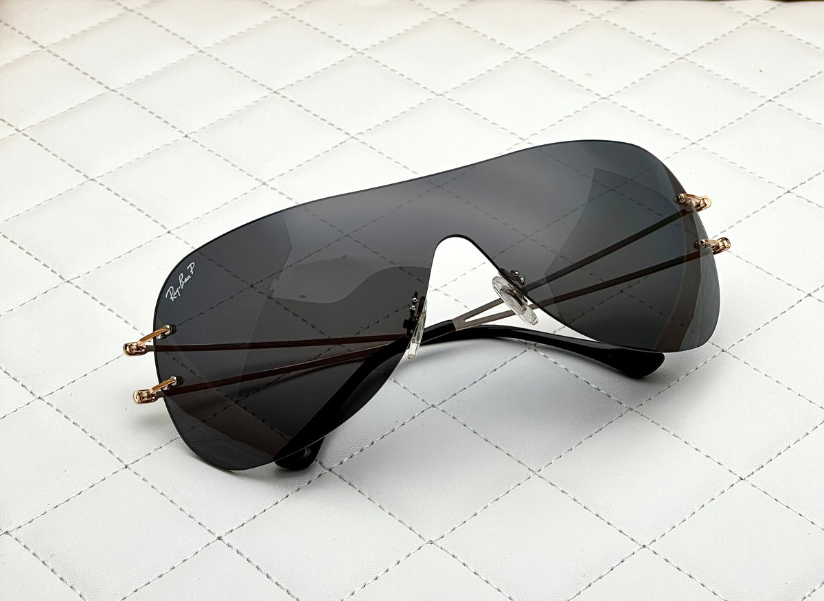 Most Awaited Metal One Piece Gold Black Polarized Mens Fashion Sunglasses