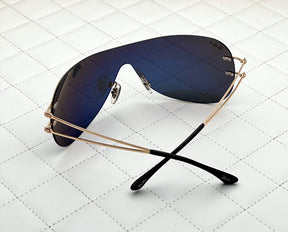 Most Awaited Metal One Piece Gold Black Polarized Mens Fashion Sunglasses