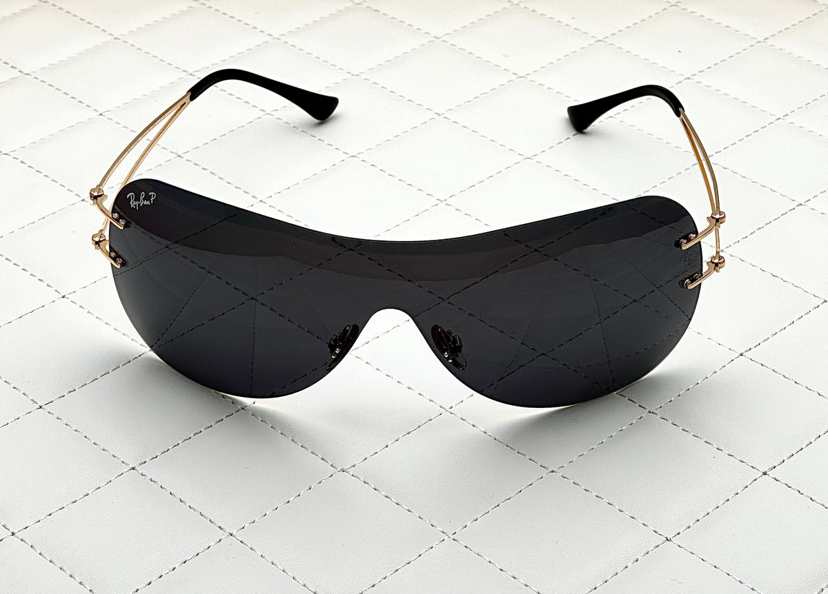 Most Awaited Metal One Piece Gold Black Polarized Mens Fashion Sunglasses