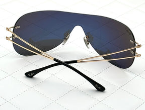 Most Awaited Metal One Piece Gold Black Polarized Mens Fashion Sunglasses