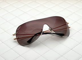 Most Awaited Metal One Piece Gold Gradient Brown Polarized Mens Fashion Sunglasses