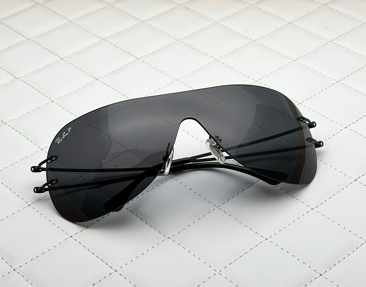 Most Awaited Metal One Piece Black Black Polarized Mens Fashion Sunglasses