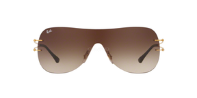 Most Awaited Metal One Piece Gold Gradient Brown Polarized Mens Fashion Sunglasses