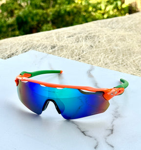 EV Sports Polarised Orange Green Mirror Mens Sunglasses