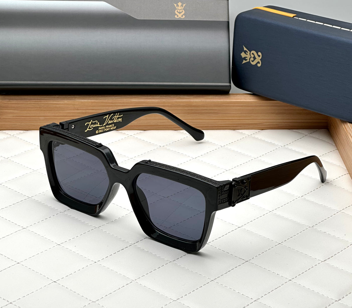 Luxury Cool Badshah Millionaire Full Black Oversized Square Fashion Sunglasses