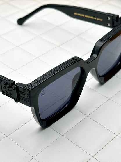 Luxury Cool Badshah Millionaire Full Black Oversized Square Fashion Sunglasses