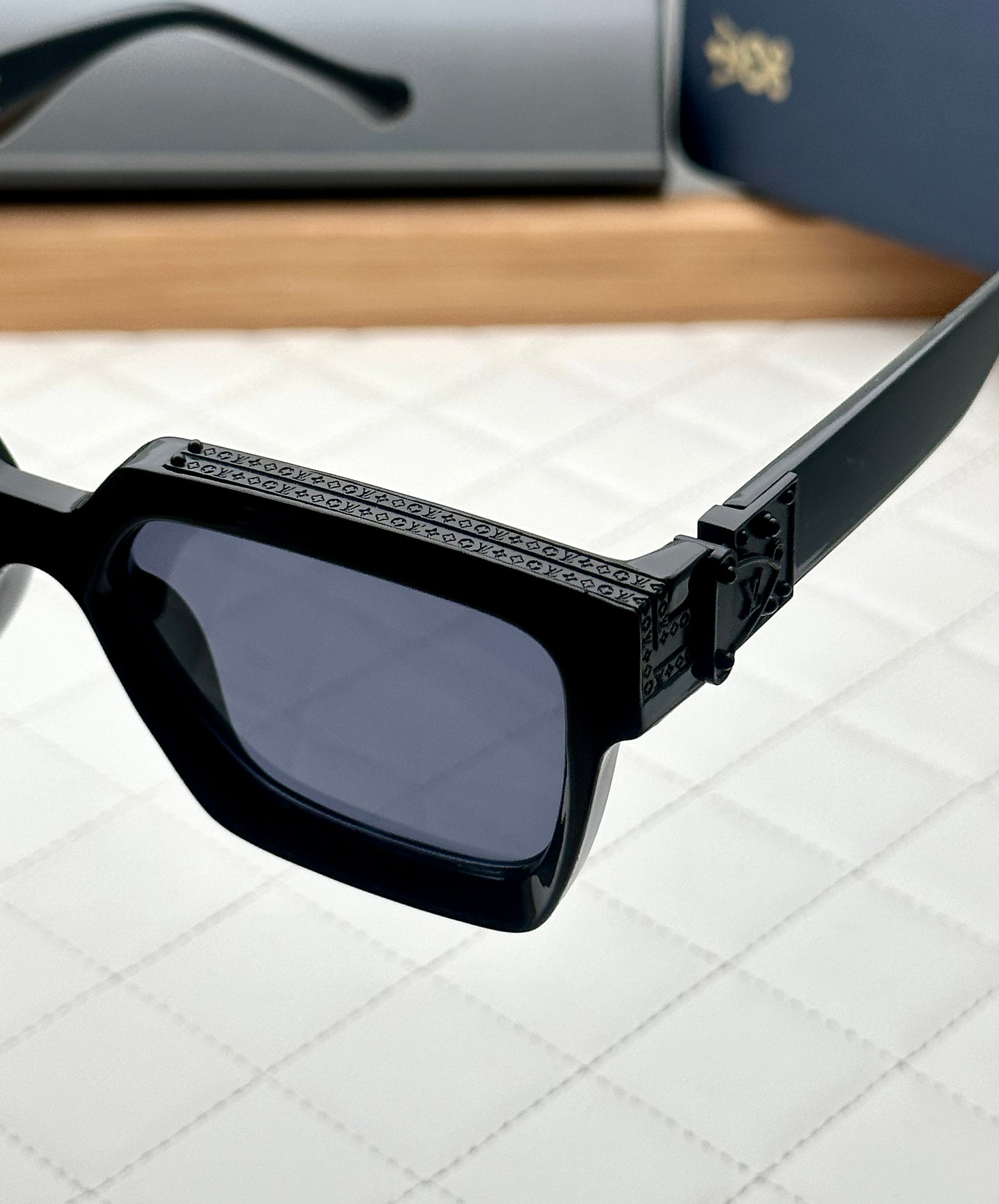 Luxury Cool Badshah Millionaire Full Black Oversized Square Fashion Sunglasses