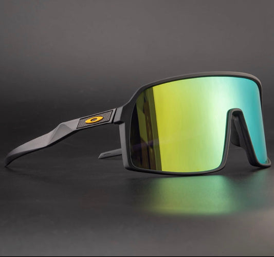 Sut-ros Sports Black Golden Multi Green Prizm UV-400 Sunglasses