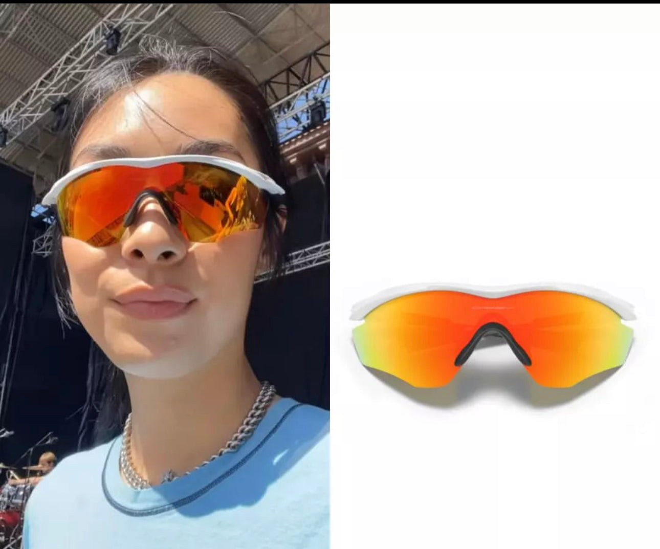 M2 Sports White Multi Red Prizm UV-400 Sunglasses