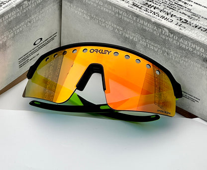 Sut-ros Lite Sweep Sports Fluorescent Green Black Red Prizm UV-400 Sunglasses
