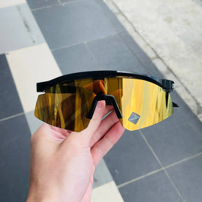 Most Awaited Sports Black Golden Mirror Prizm UV-400 Sunglasses