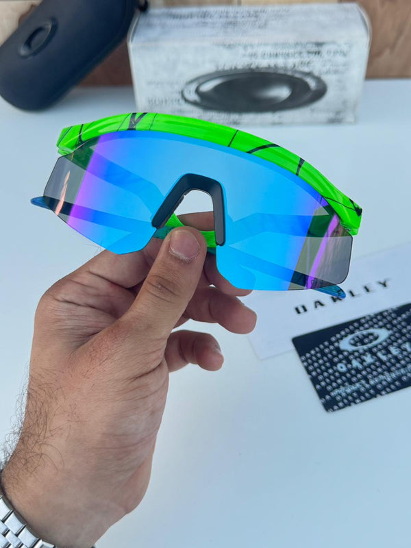 Most Awaited Sports Green Fluorescent Blue Mirror Prizm Sunglasses