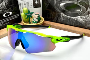 EV Sports Polarised Green Fluerescent Blue Mirror Mens Sunglasses