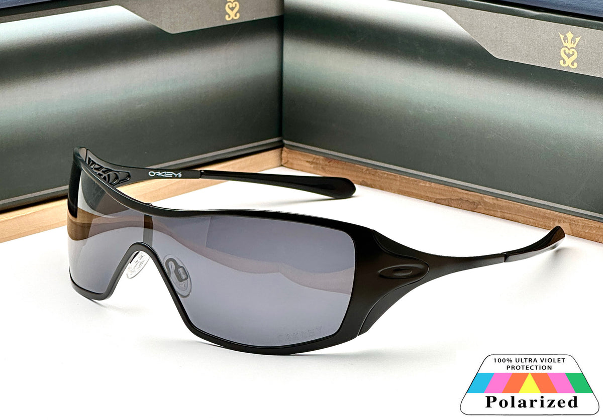 New Stylish Metal One Piece Black Black Polarised Mens Fashion Sunglasses