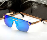 New fashion trendy one piece vintage big square frame Gold Aqua oversized Unisex sunglasses