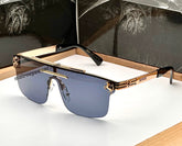 New fashion trendy one piece vintage big square frame Gold Black oversized Unisex Fashion sunglasses