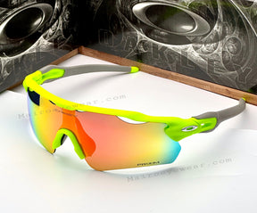 EV Sports Polarised Red Mirror Matt Fluorescent Frame Mens Sunglasses