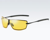 New Stylish Aluminium One Piece Yellow Night Driving Mens Fashion Sunglasses