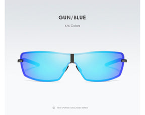 New Stylish Aluminium One Piece Gun Ice Blue Polarized Mens Fashion Sunglasses