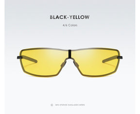 New Stylish Aluminium One Piece Yellow Night Driving Mens Fashion Sunglasses