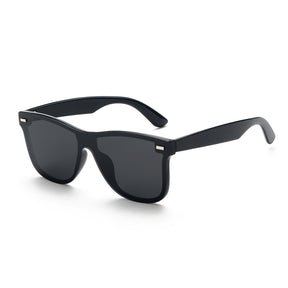 New fashion Trendy One Piece Vintage Big Square Frame Black Black Unisex UV-400 Fashion Sunglasses