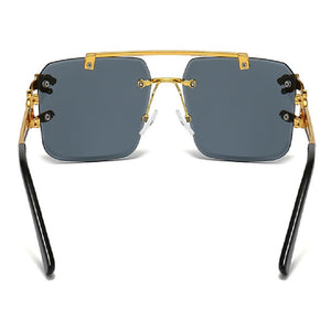 New Stylish Rimless Panther face Luxurious Golden Black UV-400 Unisex Fashion Sunglasses