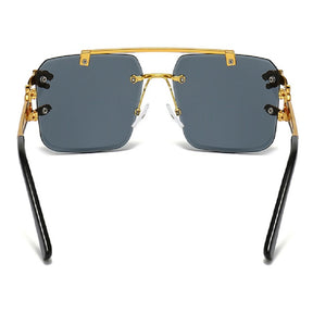 New Stylish Rimless Panther face Luxurious Golden Black UV-400 Unisex Fashion Sunglasses