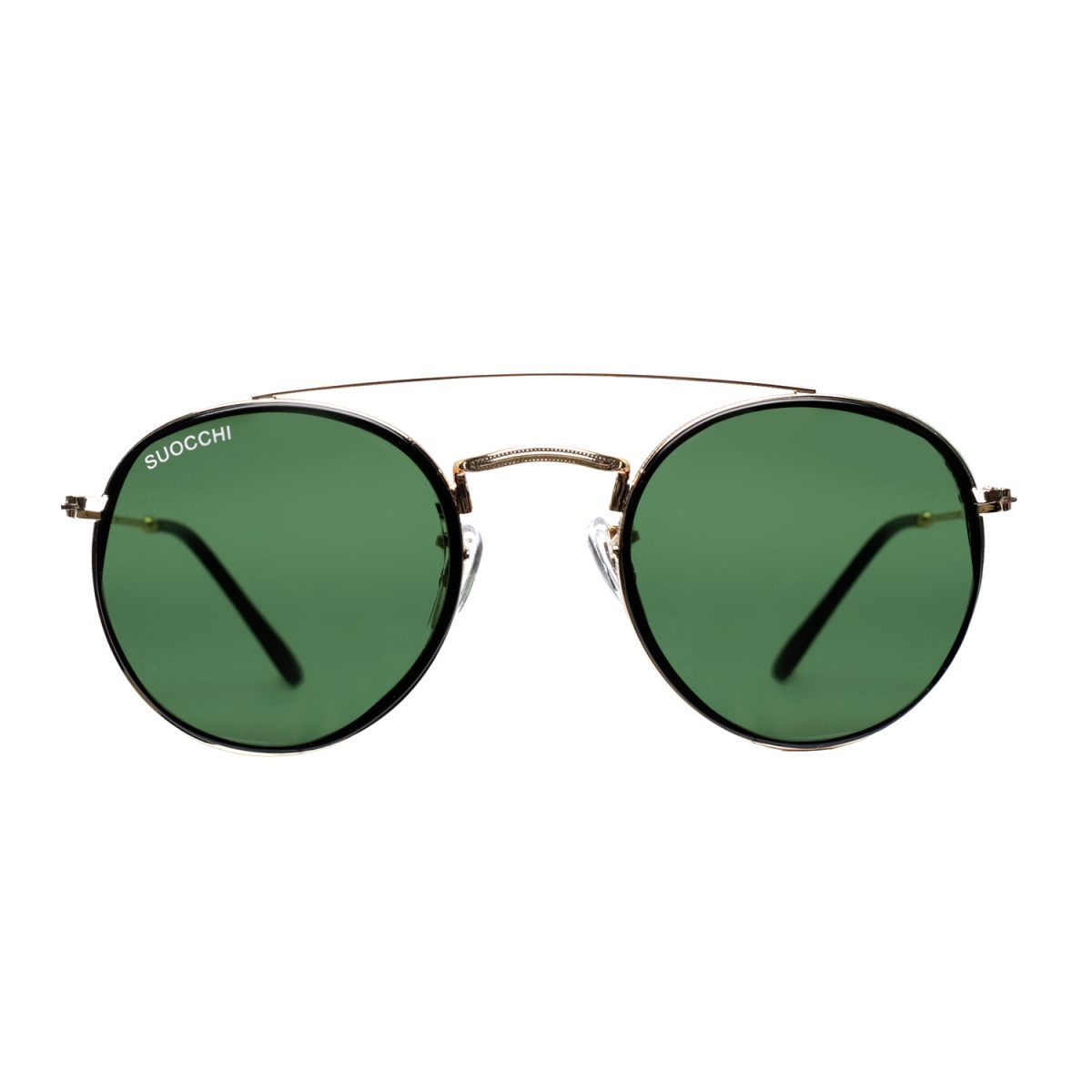 Suocchi 3647 Gold Green (G-15) UV-400 Round Fashion Sunglasses