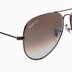 Suocchi 3025 Brown Gradient Brown UV-400 Aviator Fashion Sunglasses