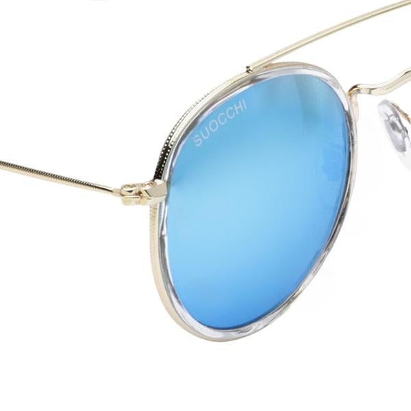 Suocchi 3647 Gold Aqua UV-400 Round Fashion Sunglasses