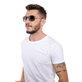 Suocchi 4413 Gold Brown UV-400 Square Fashion Sunglasses